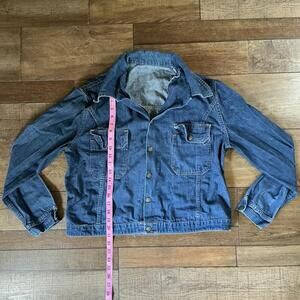 70s VINTAGE Size M - Cropped Denim Jacket Rosette Buttons Women's Y2K #30629